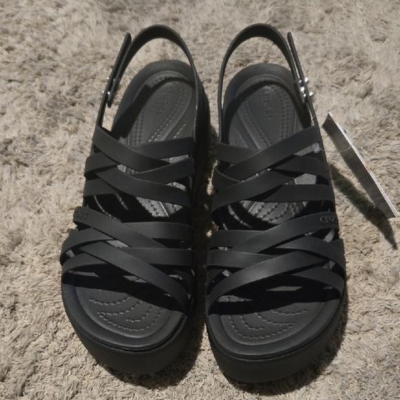 CROCS Brooklyn Strappy Low Wedge Sandle - Picture 1 of 7